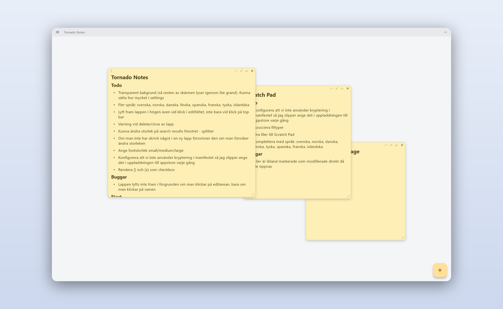 Nudgr Tornado freeform notes in light mode